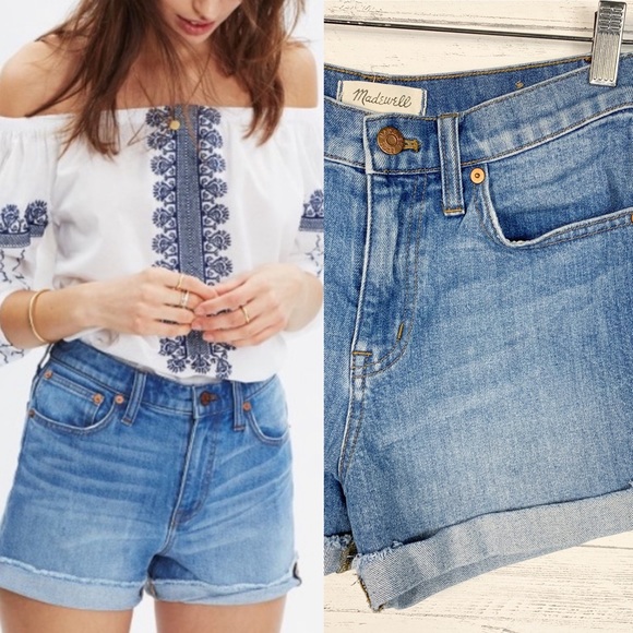 Madewell Pants - Madewell • High Rise Denim Shorts in Bo Wash 24